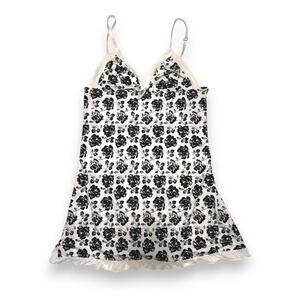 Jessica Simpson Elegant Floral Slip Dress with Lace Trim Size Medium